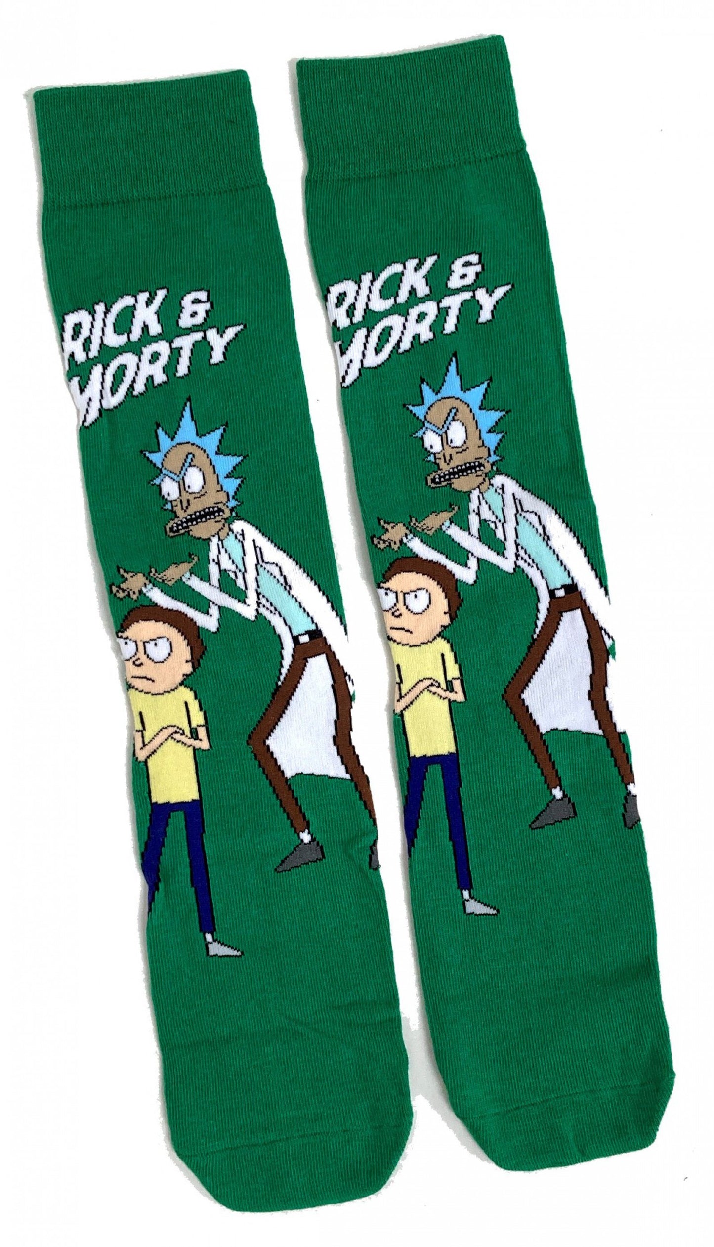 Rick & Morty Frustrated Green Mens Socks