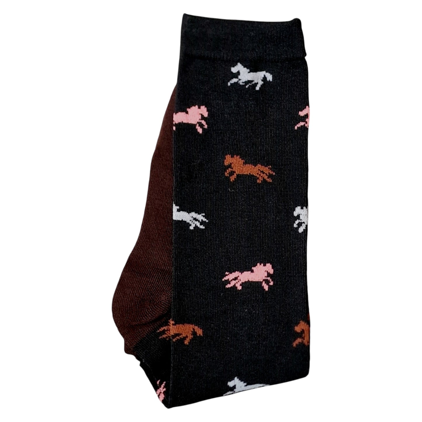 Equestrian Pattern Horse Enthusiast Ladies Black Boot Length Socks & Wax Melts Gift Set