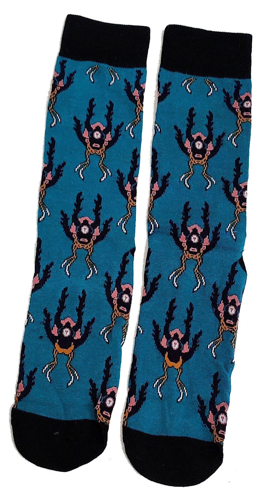 Rick & Morty Facehuggers Socken für Herren, Blaugrün
