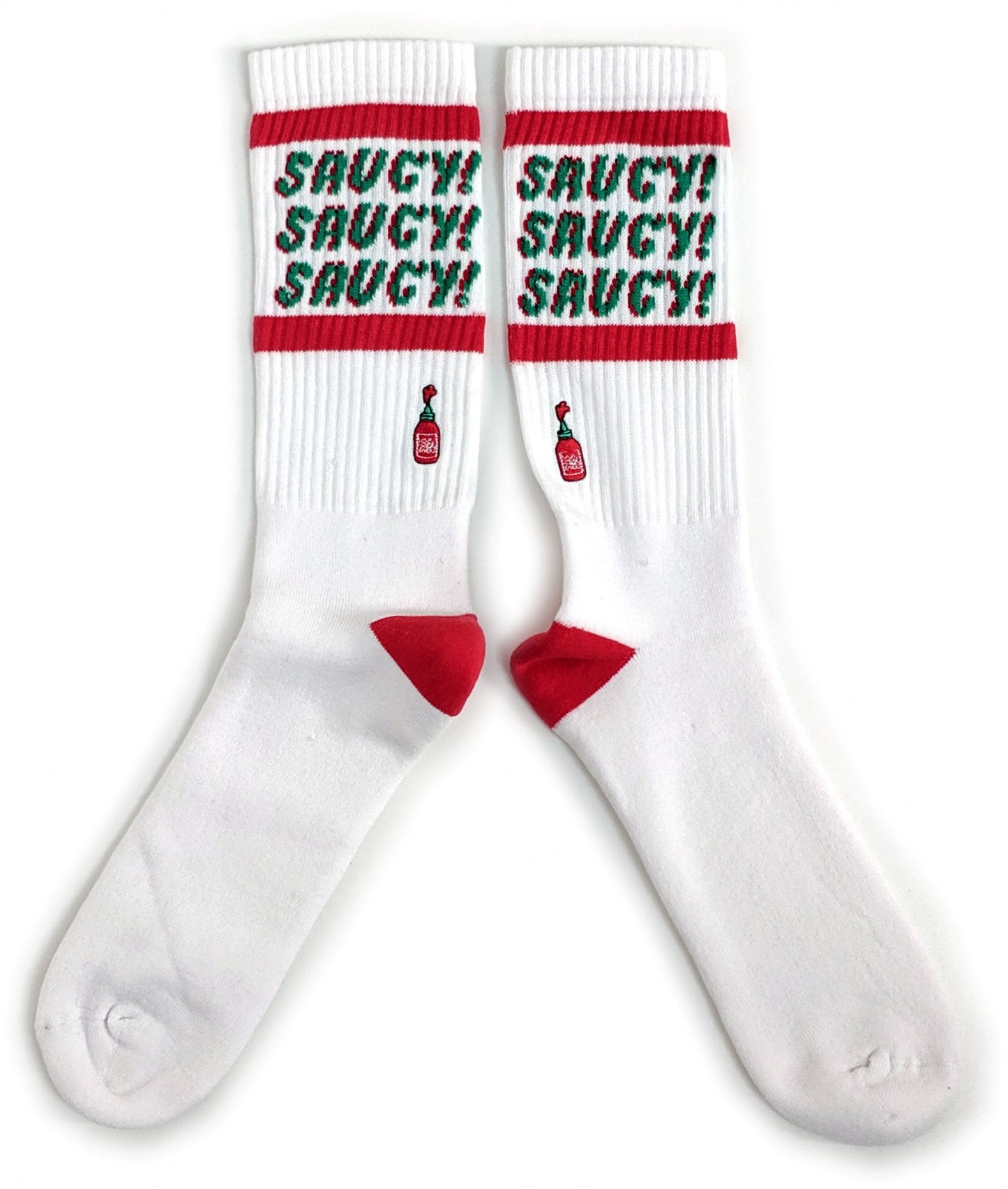 Saucy Saucy Saucy Rote, heiße, würzige, warme, weiße Socken für Herren
