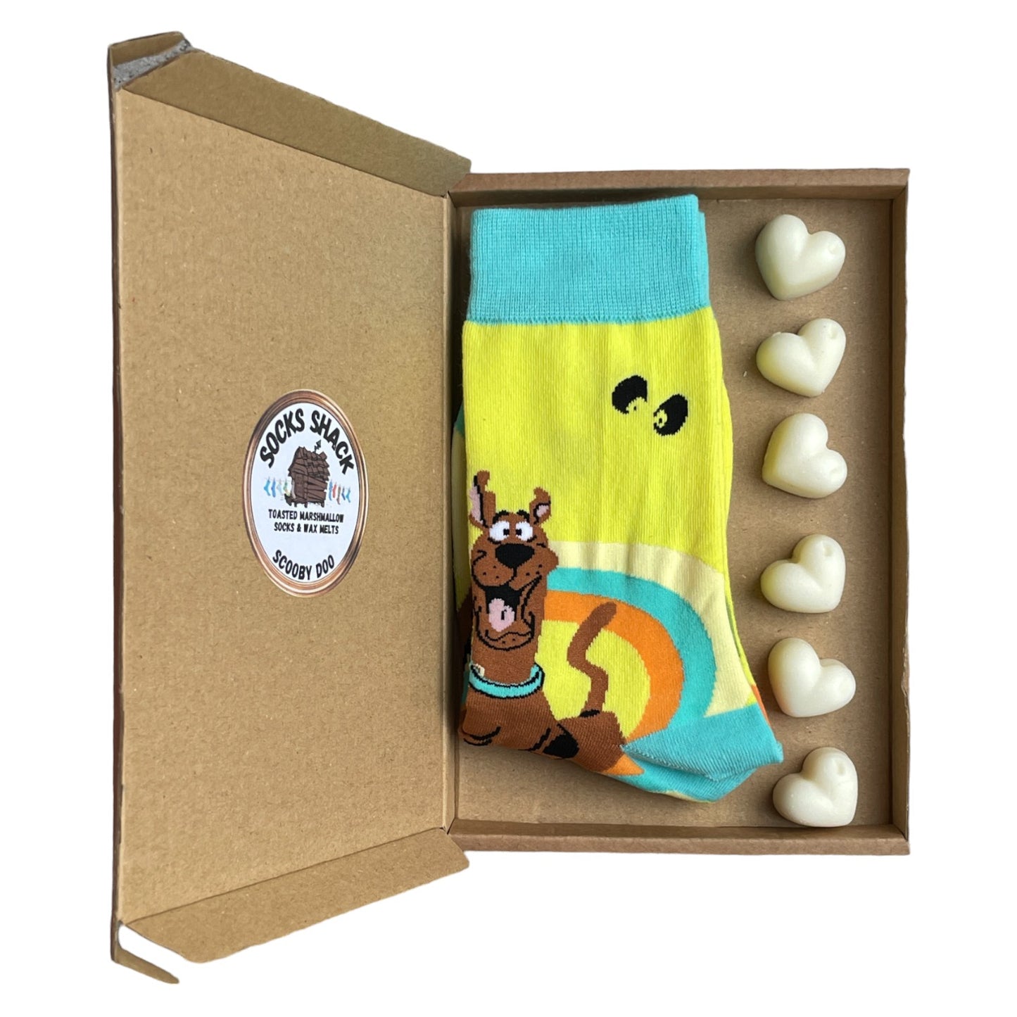 Geschenkset mit zotteligen Scooby-Doo-Rollschuhsocken und Wachsschmelzen für Damen, Duftauswahl