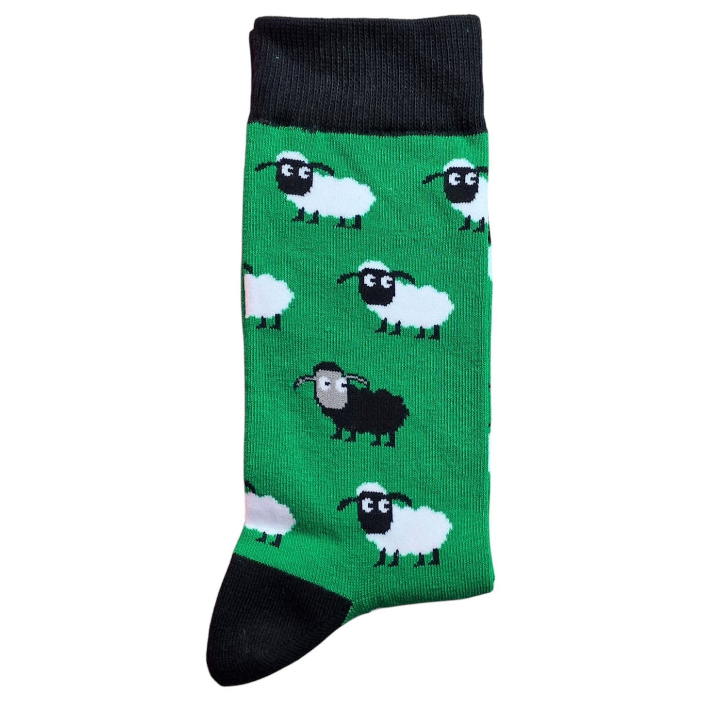 Baa Baa Black And White Sheep Farmer In The Green Meadow Mens Socks