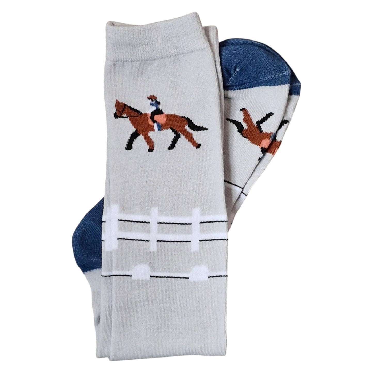 Equestrian Show Jumping Horse Racing Ladies Grey Boot Length Socks & Wax Melts Gift Set