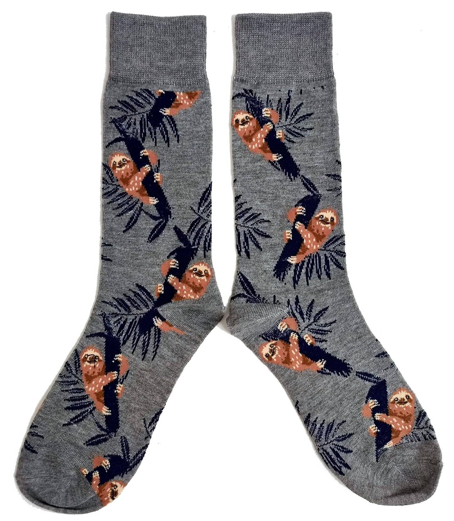 Snuggle Of Sloths On Branches Grey Mens Socks