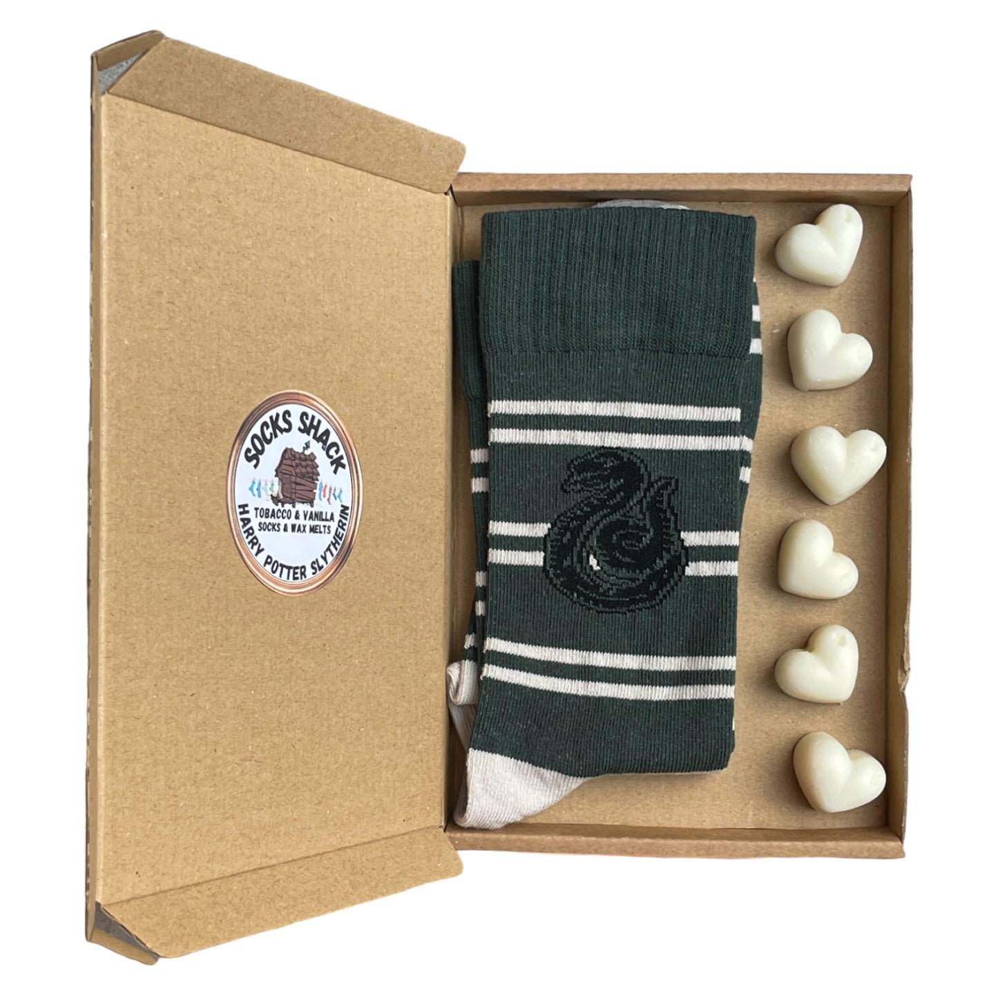 Harry Potter Slytherin Hogwarts Ladies Socks & Wax Melts Gift Set Choice Of Fragrance