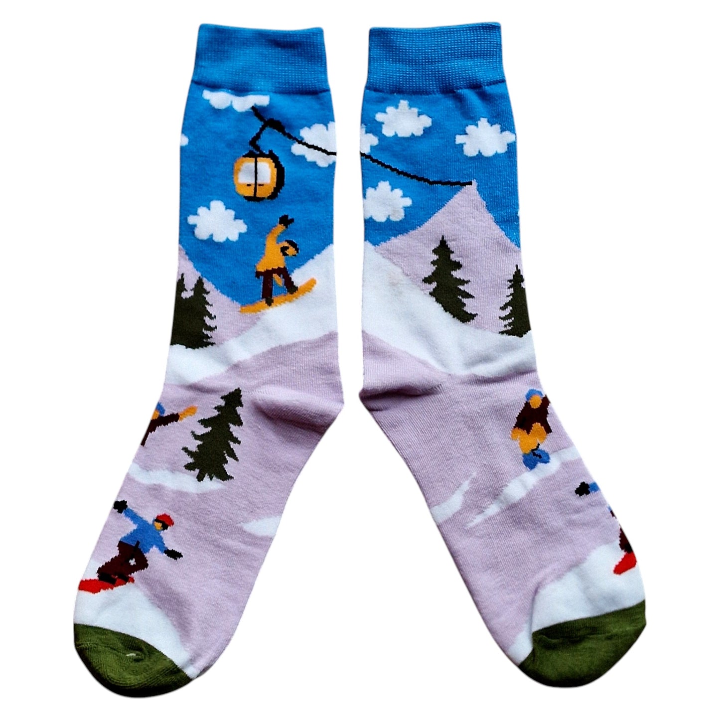 Snowboarding On The Piste & Cable Car Mens Socks