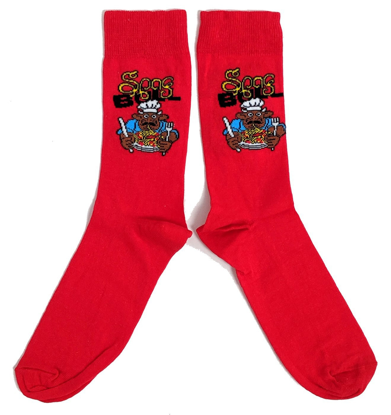 Spag Bull Spaghetti Italian Pasta Red Mens Socks