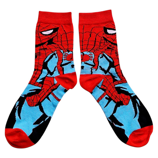 Spider Man Super Hero Red & Blue Ankle Mens Socks
