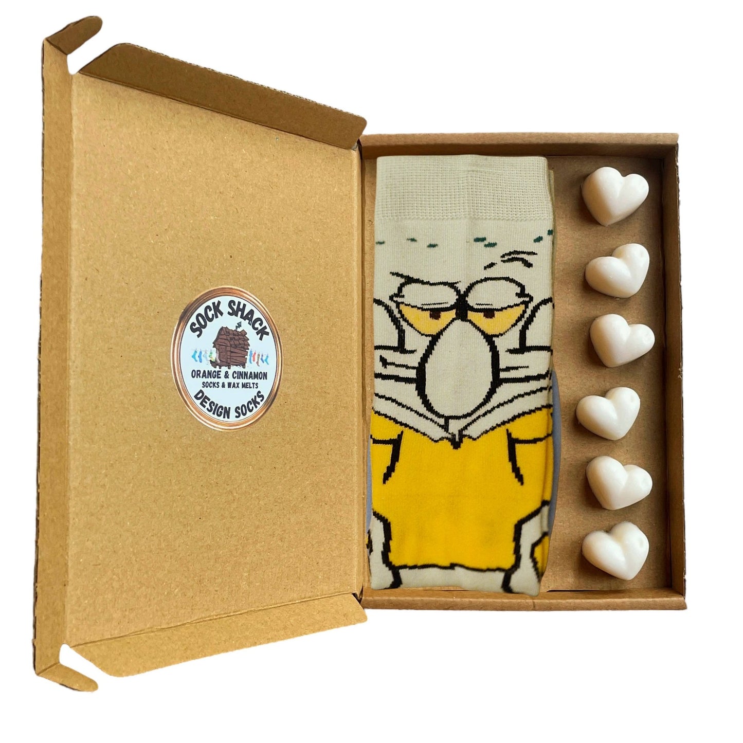 Squidward Cartoon Squid 90s Retro Mens Socks & Wax Melts Gift Set
