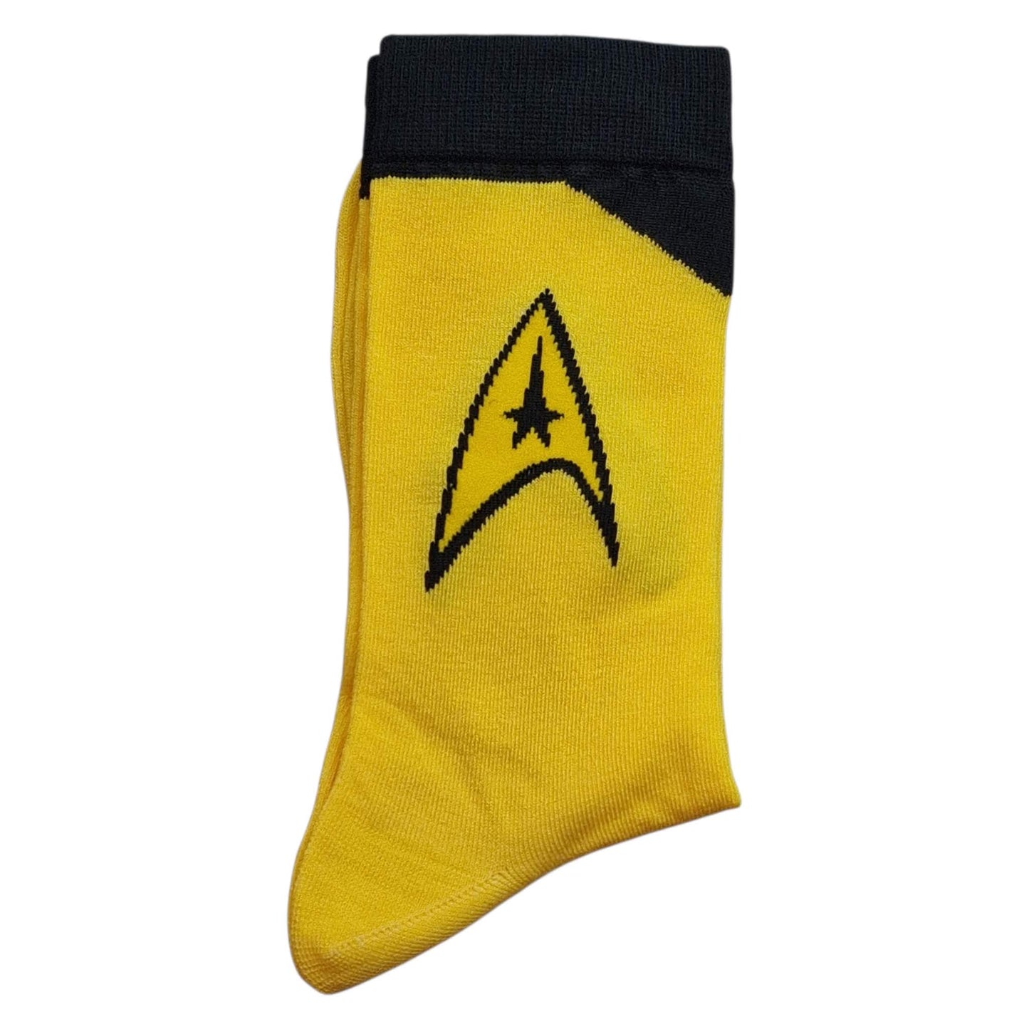 Star Trek Logo Mens Yellow Socks Command/Helm/Navigation Captain Kirk