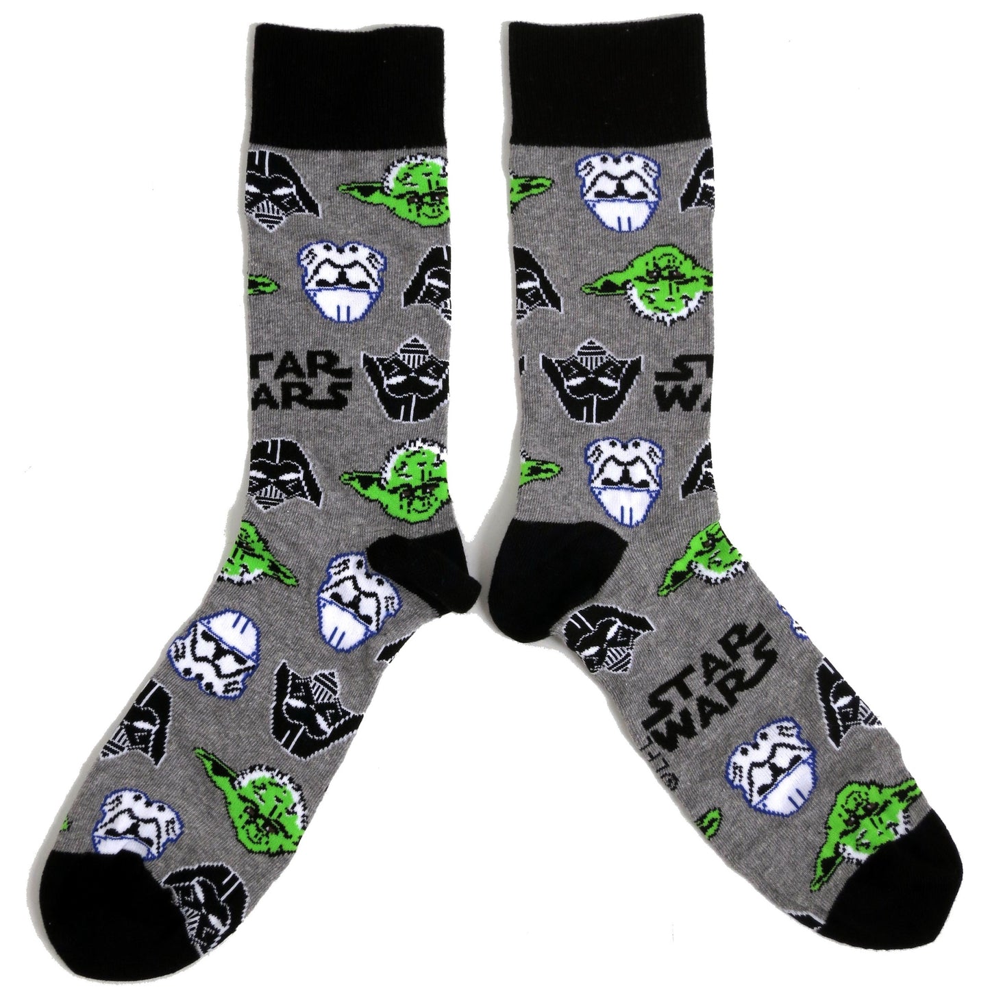 Star Wars Logo Yoda Darth Vader Stormtrooper Heads Pattern Mens Socks