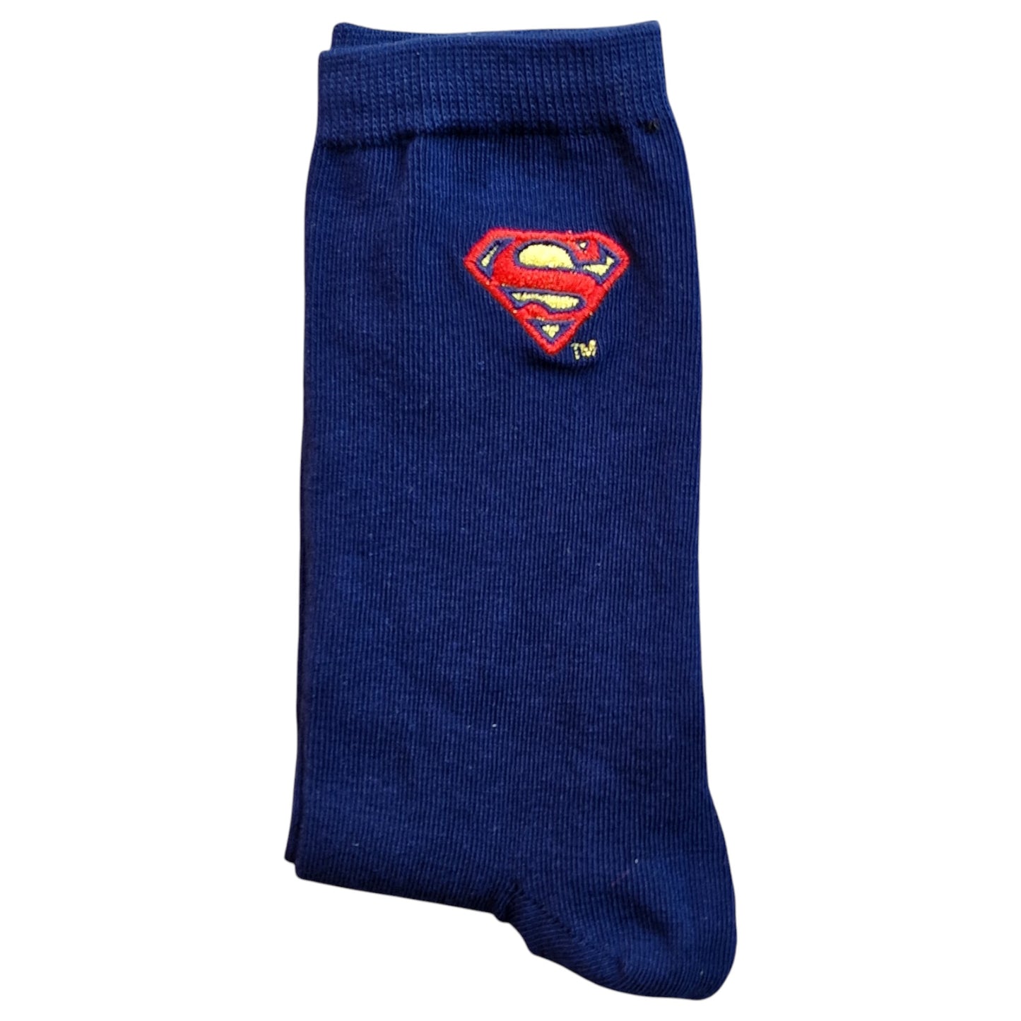 The Socks That Superman Would Wear Embroidered Shields Design Blue Mens