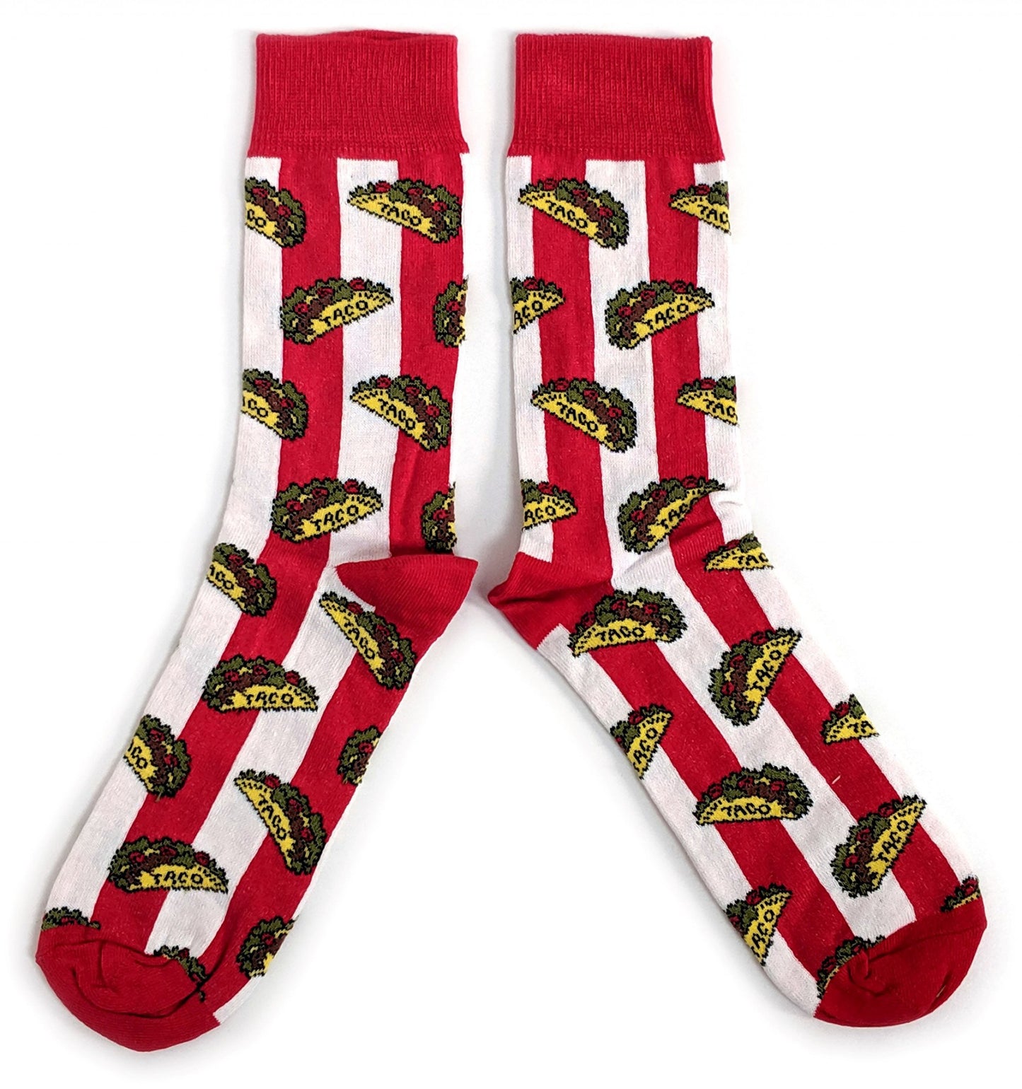 Herren Mmm Stuffed Taco Streifen Rot Weiß Socken