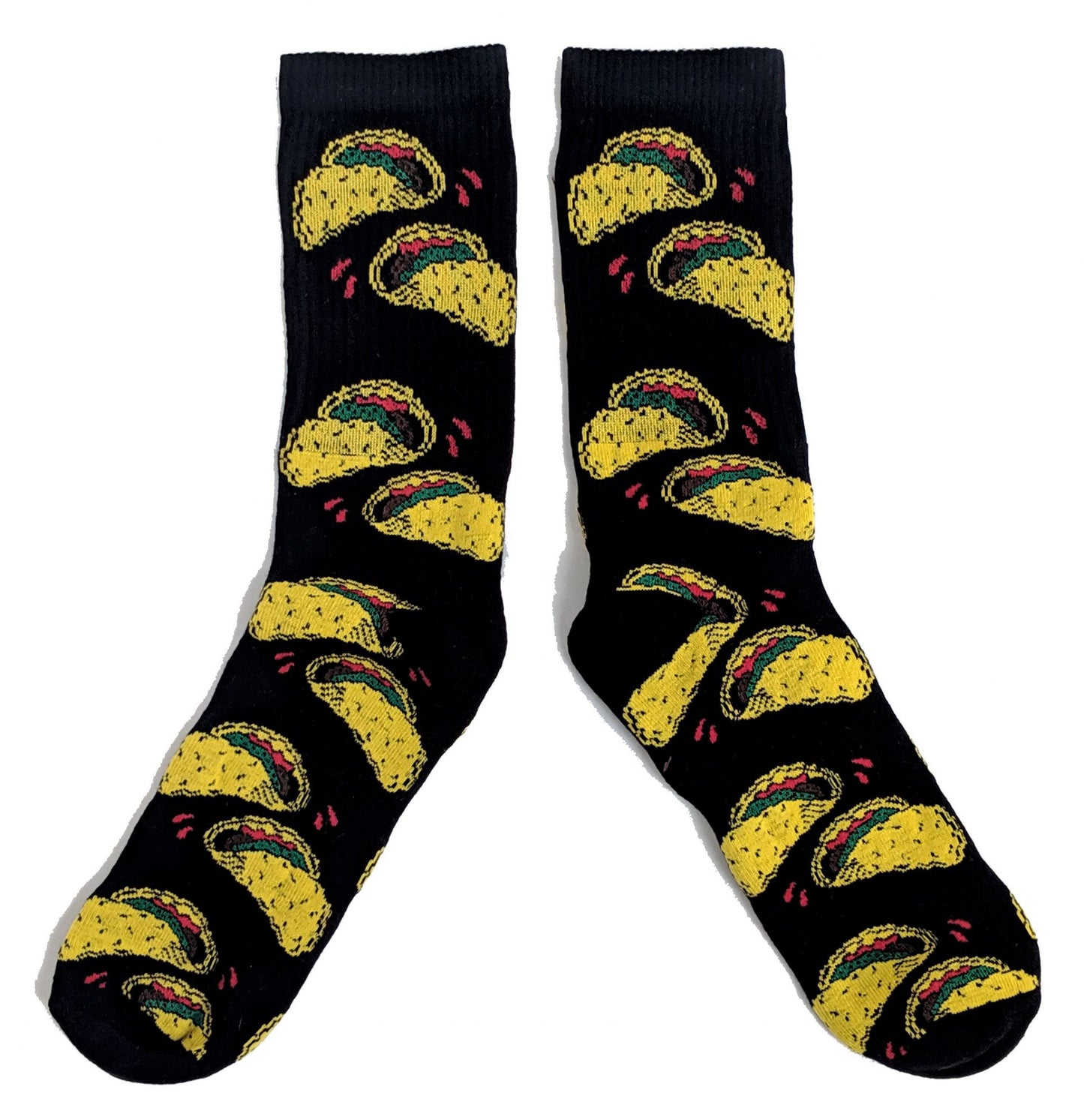 Dicke gerippte mexikanische Taco-Socken für Herren in Schwarz
