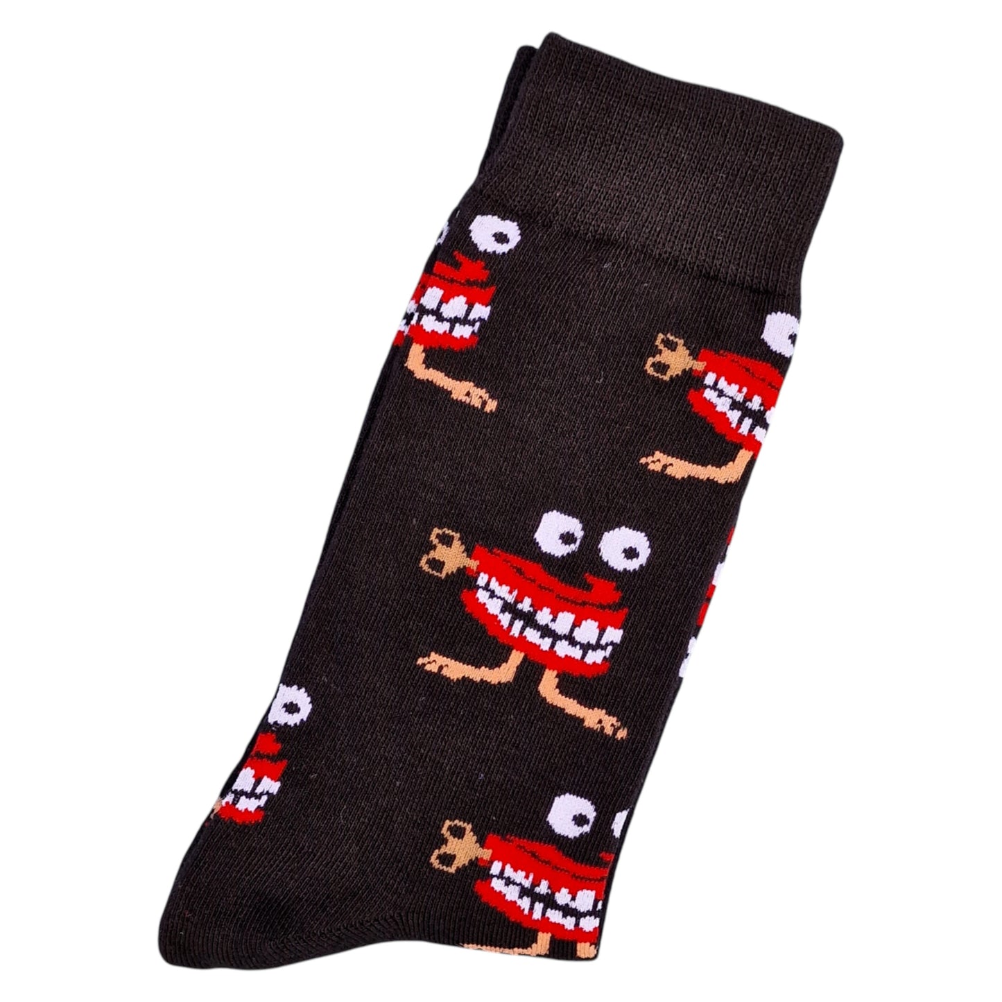 Chattering False Teeth Clockwork Dental Dentist Mens Black Sock Shack Socks