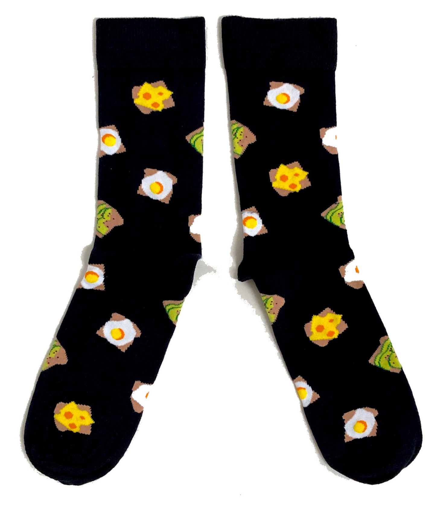 Socken für Herren mit Avocado und Ei auf Toast für gesunde Ernährung