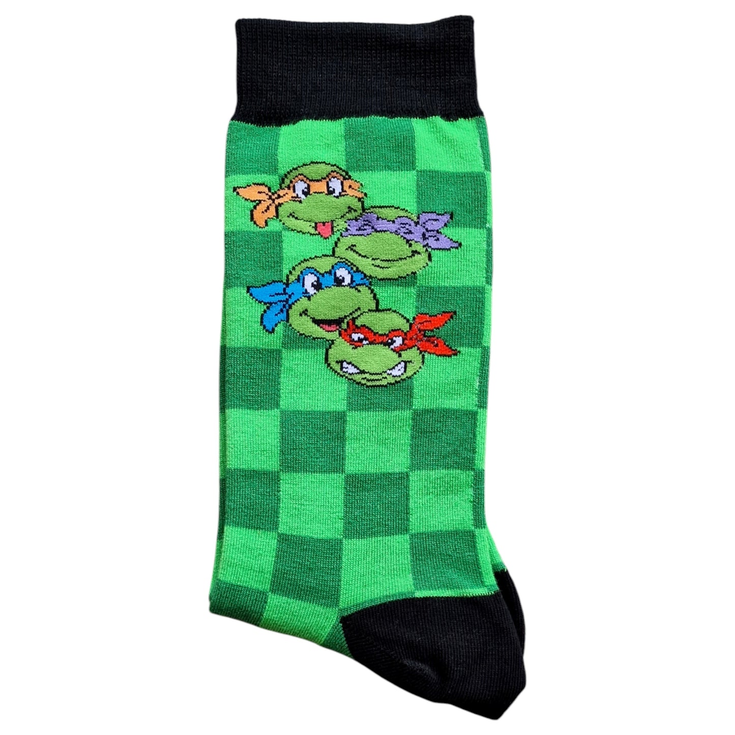 Teenage Mutant Ninja Turtles Green Check Mens Socks