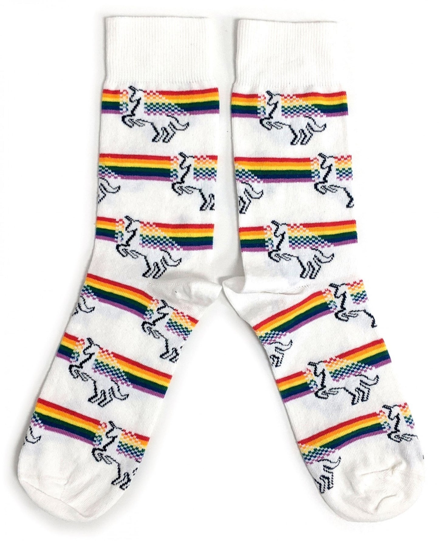 Unicorn Rainbow Gay Pride White Mens Socks Mens Socks
