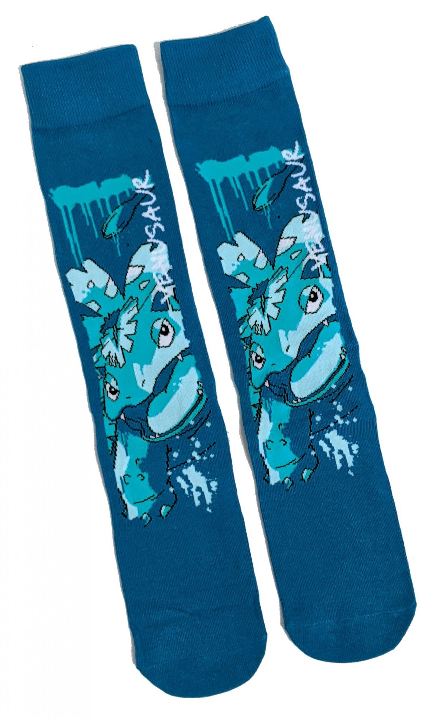 Grüne abstrakte Bisaflor-Socken für Herren in Pokemon-Optik