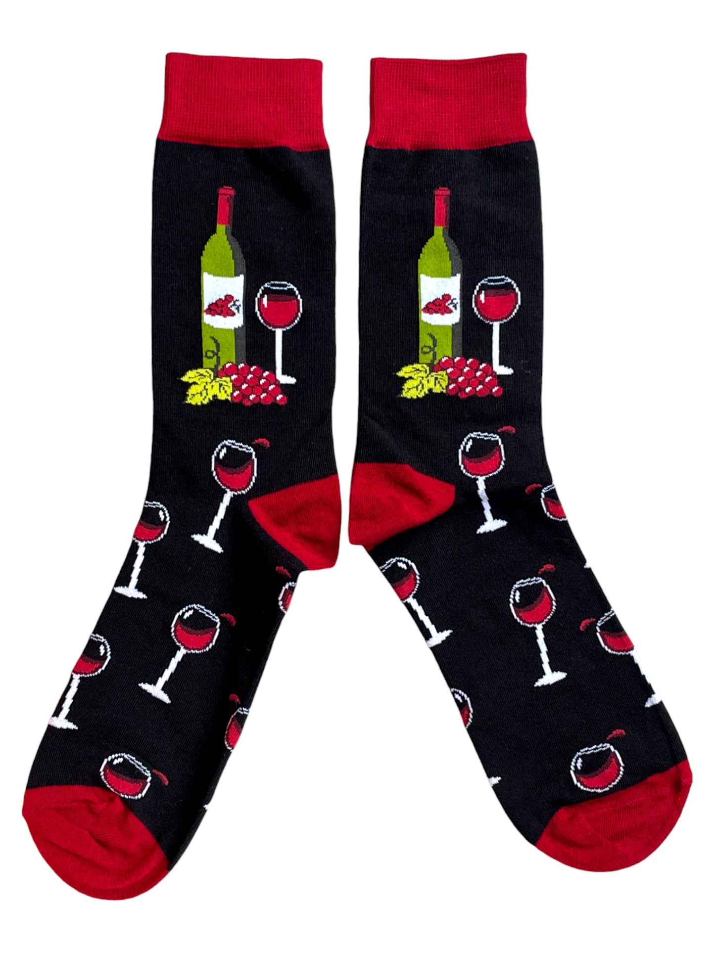 Sommelier Vintner Wine Bottle & Glass Mens Socks