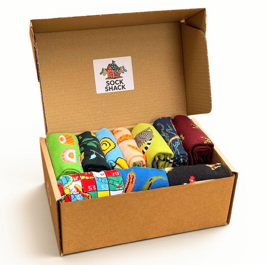 Mystery Gift Box 10 Mens Novelty Socks