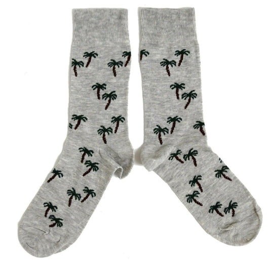 Klassische graue Socken für Herren mit mehreren Palmen
