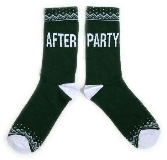 Dark Green After Party Christmas Mens Socks