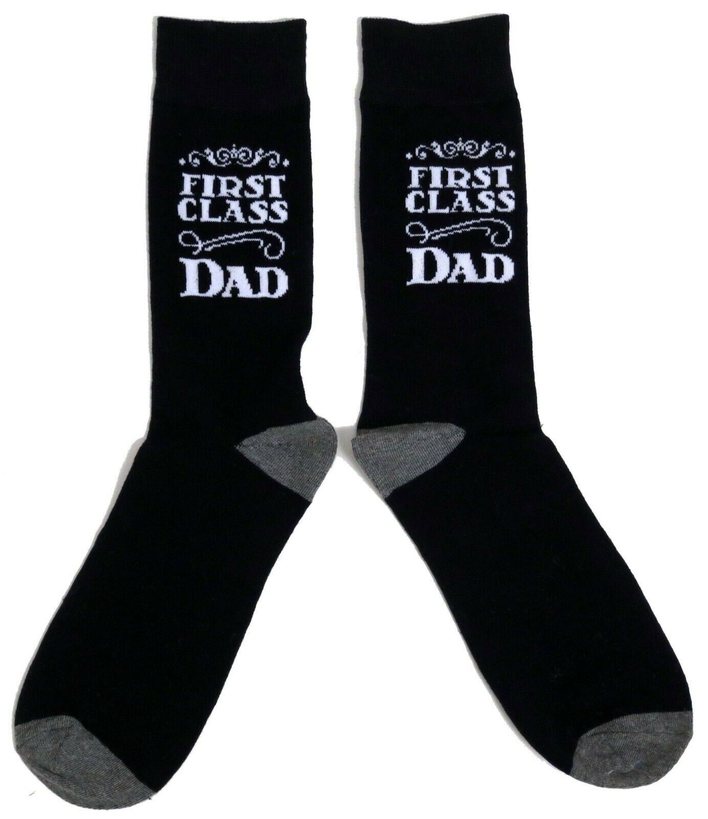 First Class Dad Fathers Day Birthday Mens Socks