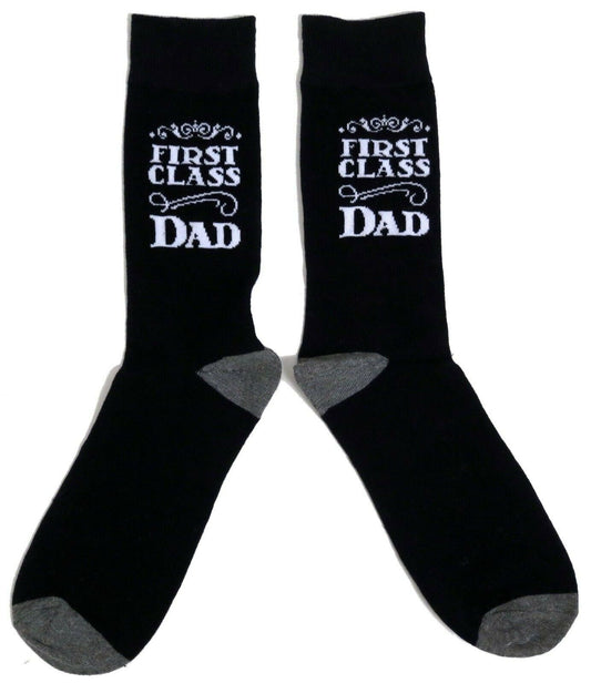 First Class Dad Fathers Day Birthday Mens Socks