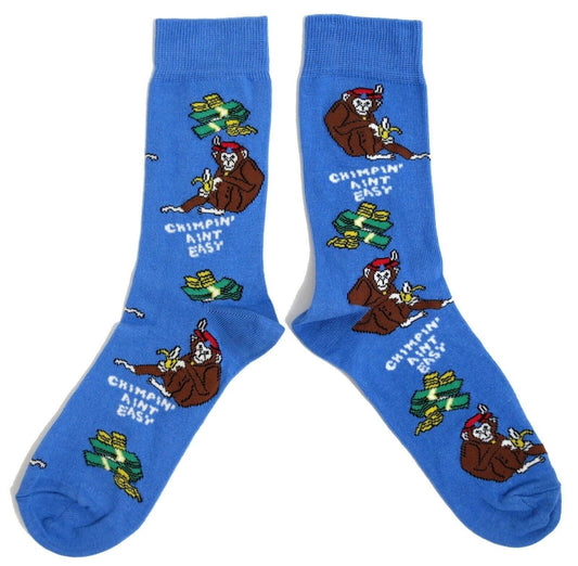 Chimpin' Aint Easy Chimpanzee Mens Socks