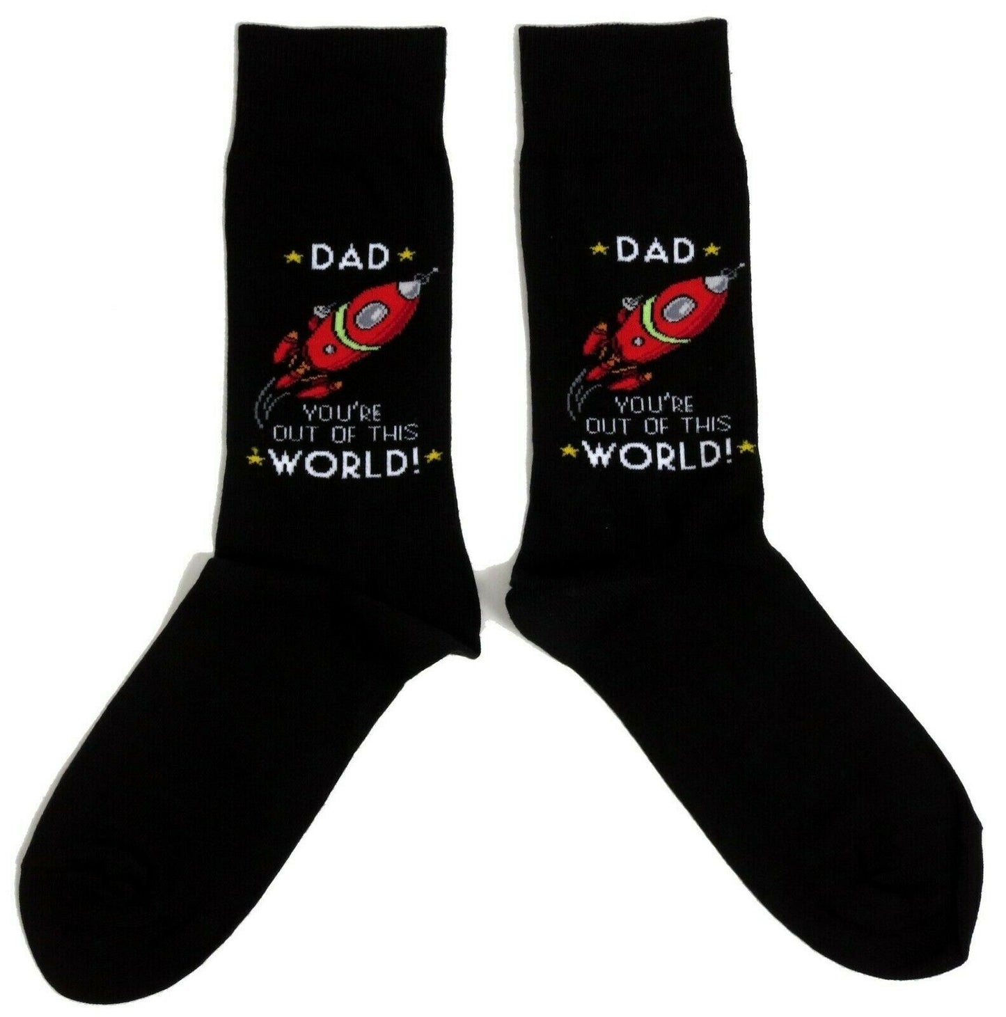 Dad You're Out Of This World Rocket Mens Socks