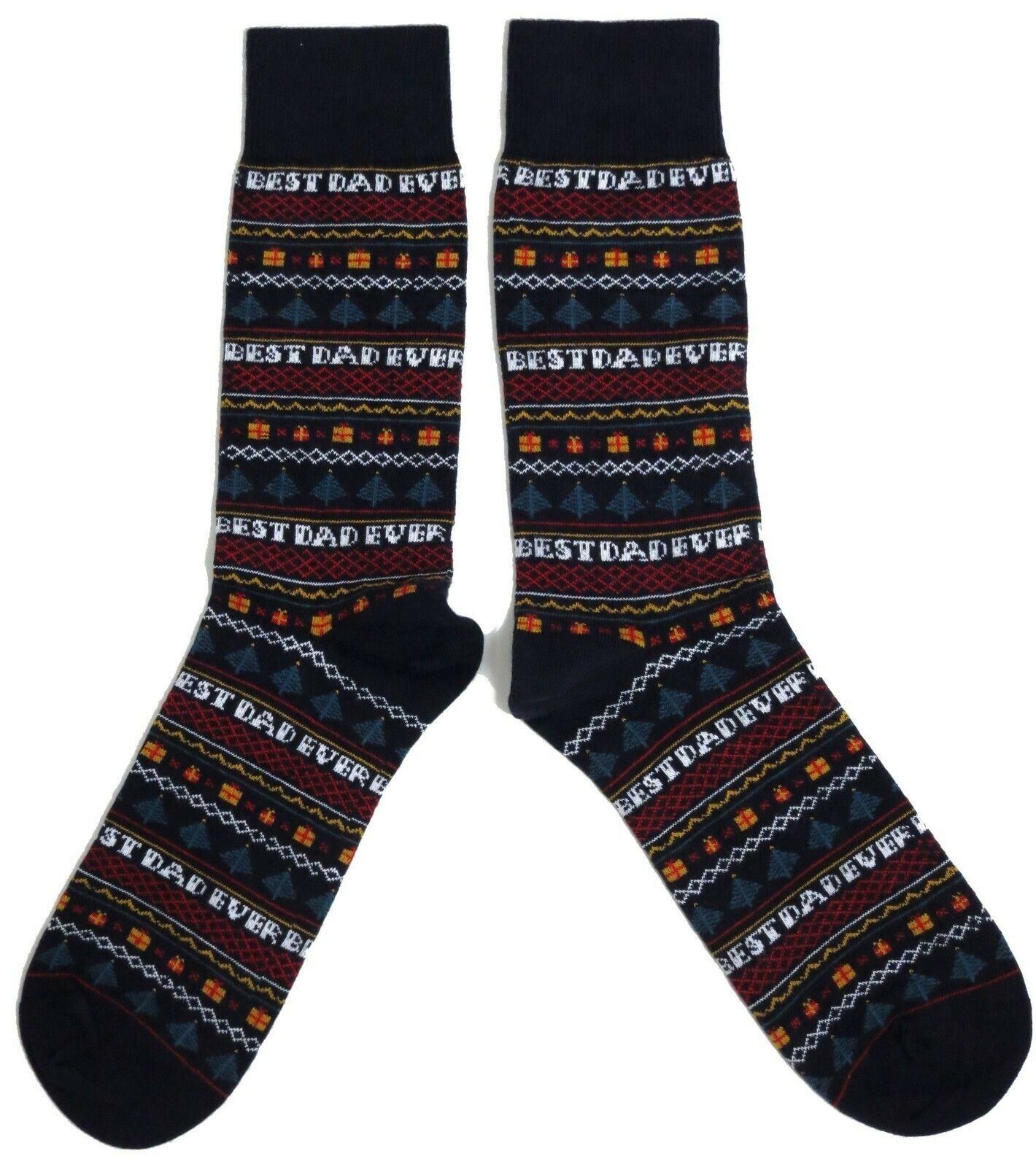 Cotton Rich Best Dad Ever Fairisle Christmas Mens Socks