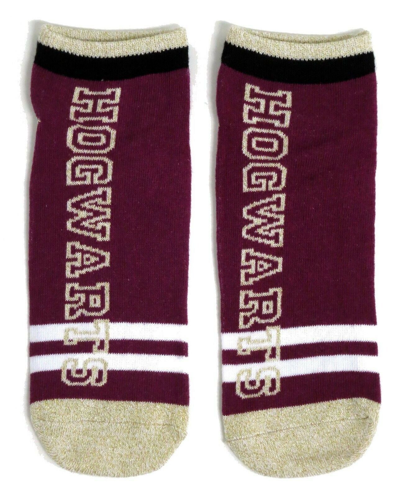 Harry Potter Hogwarts Deep Magenta & Gold Shoe Liners Ladies Socks