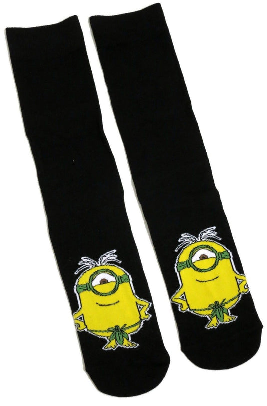 Gents Minions Despicable Me Black Stuart With Fig Leaf Mens Socks