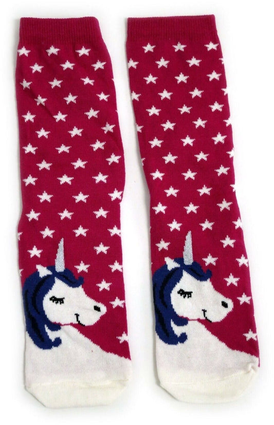 Deep Magenta Sleepy Dreamy Unicorn Ladies Socks