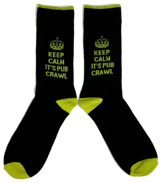 Stag Night Keep Calm It's a Pub Crawl Mens Socks