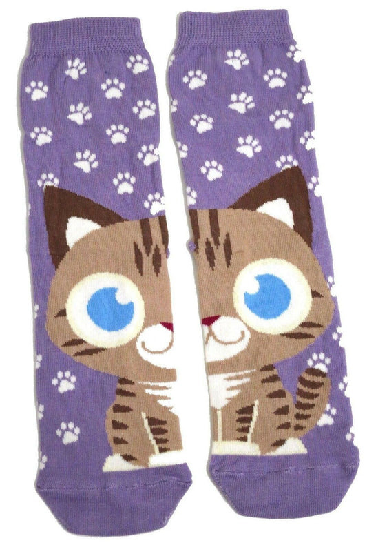 Half A Cat On Each Foot Double Sided Ladies Socks