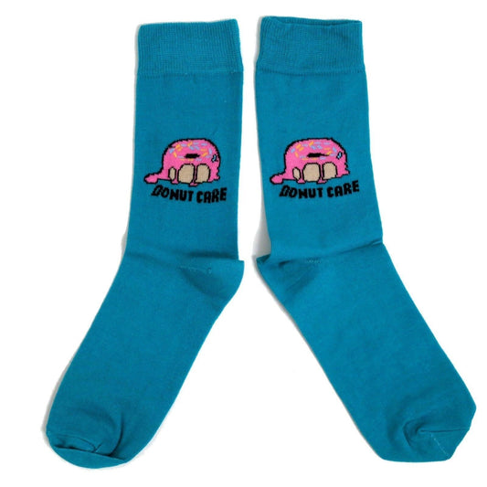Donut Care Sulky Turquoise Doughnut Mens Socks