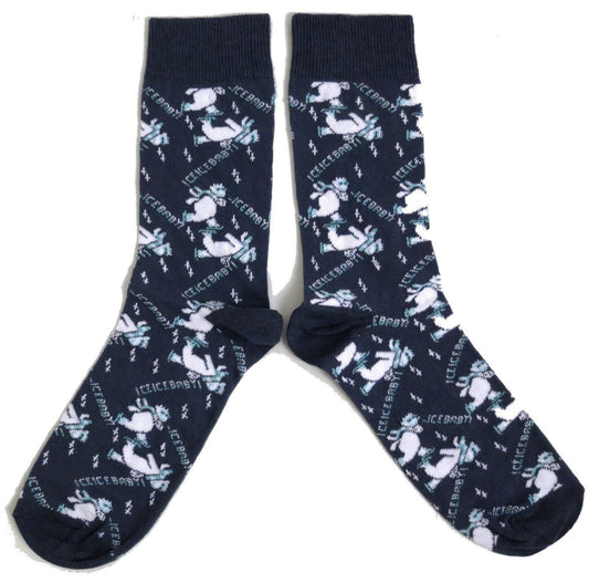 Ice Ice Baby Novelty Christmas Blue Mens Socks