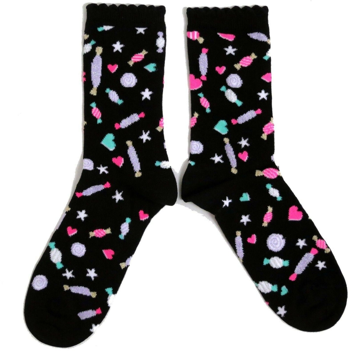 Oh So Sweet! Candy Sparkle Heaven Black Ladies Socks