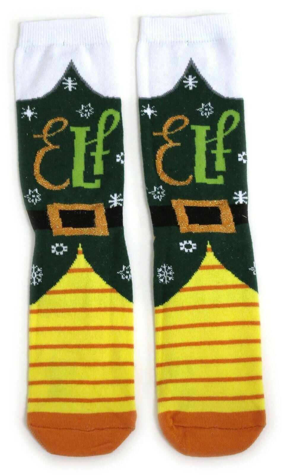 Grüne Weihnachtselfen-Socken für Damen