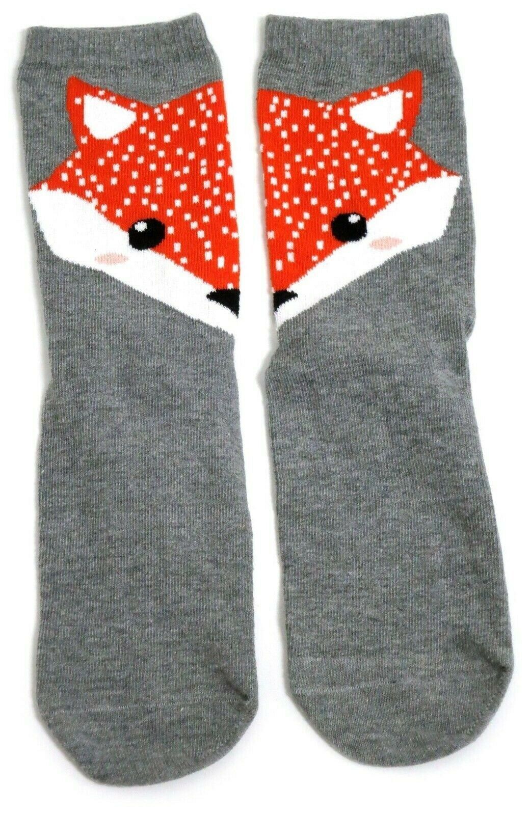 Red Fox Vulpes Vulpes Half Face Each Foot Ladies Socks