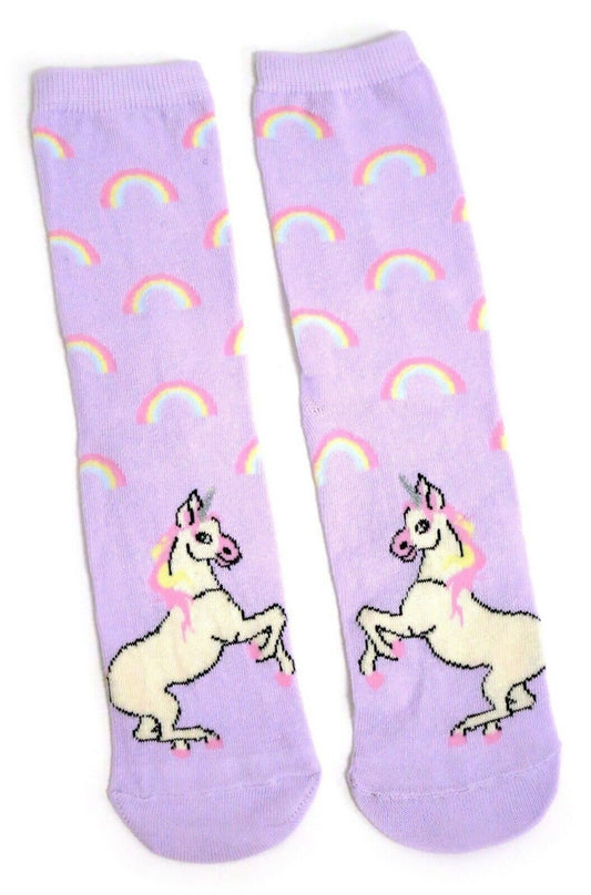 Unicorn Rainbow Lush Lilac Ladies Socks