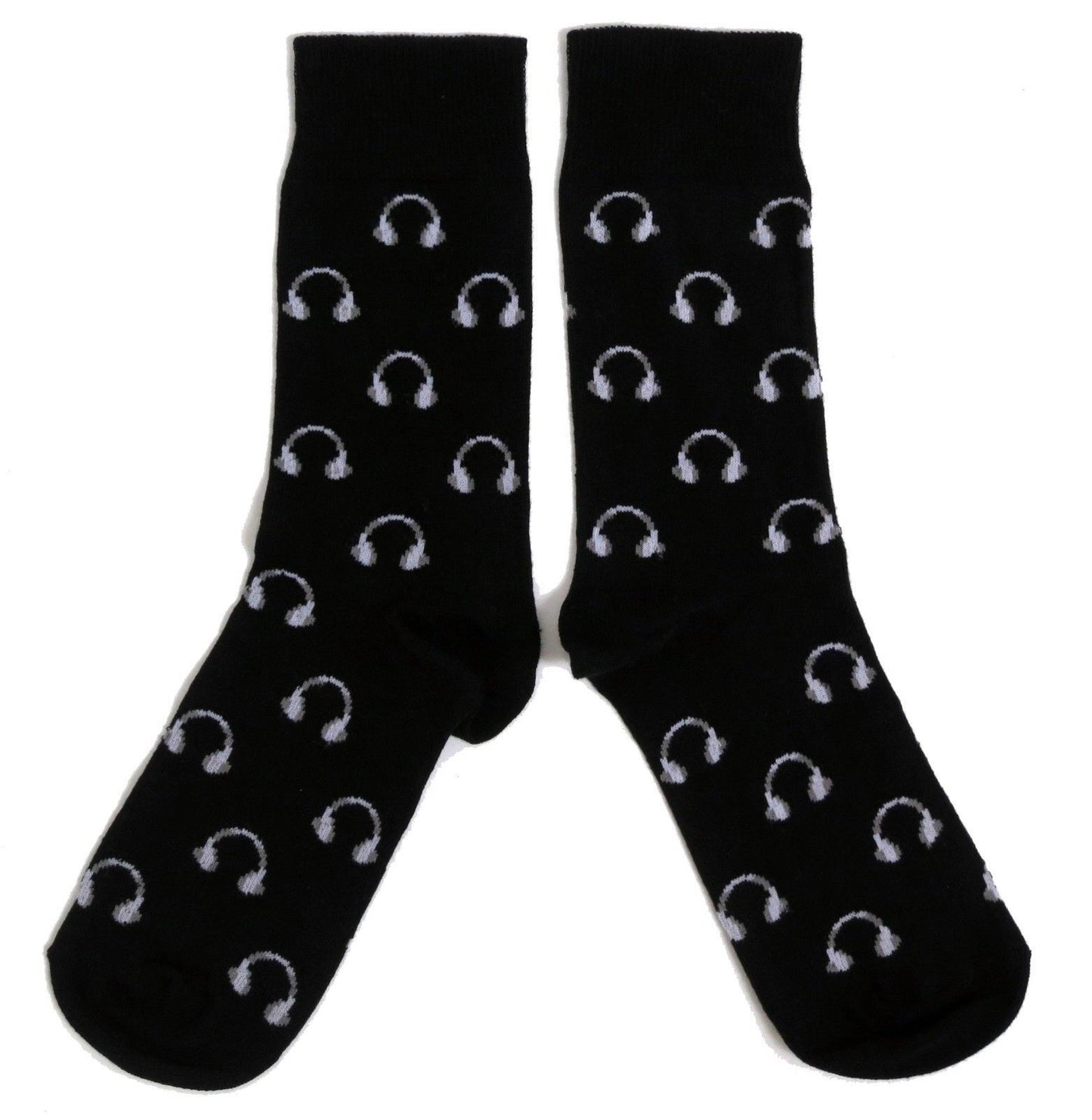 Headphones Earphones Music Fan Black Mens Socks