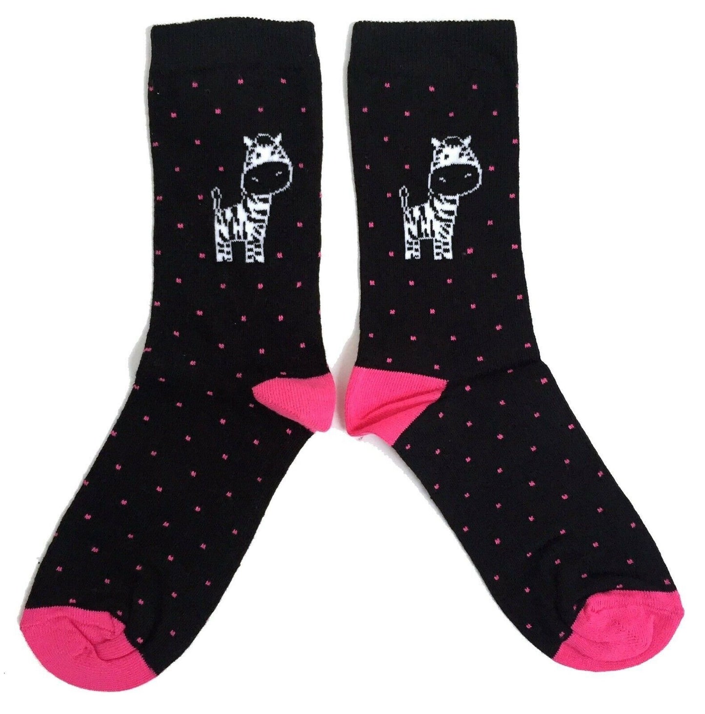 Rosa-schwarze gepunktete Zebra-Socken für Damen