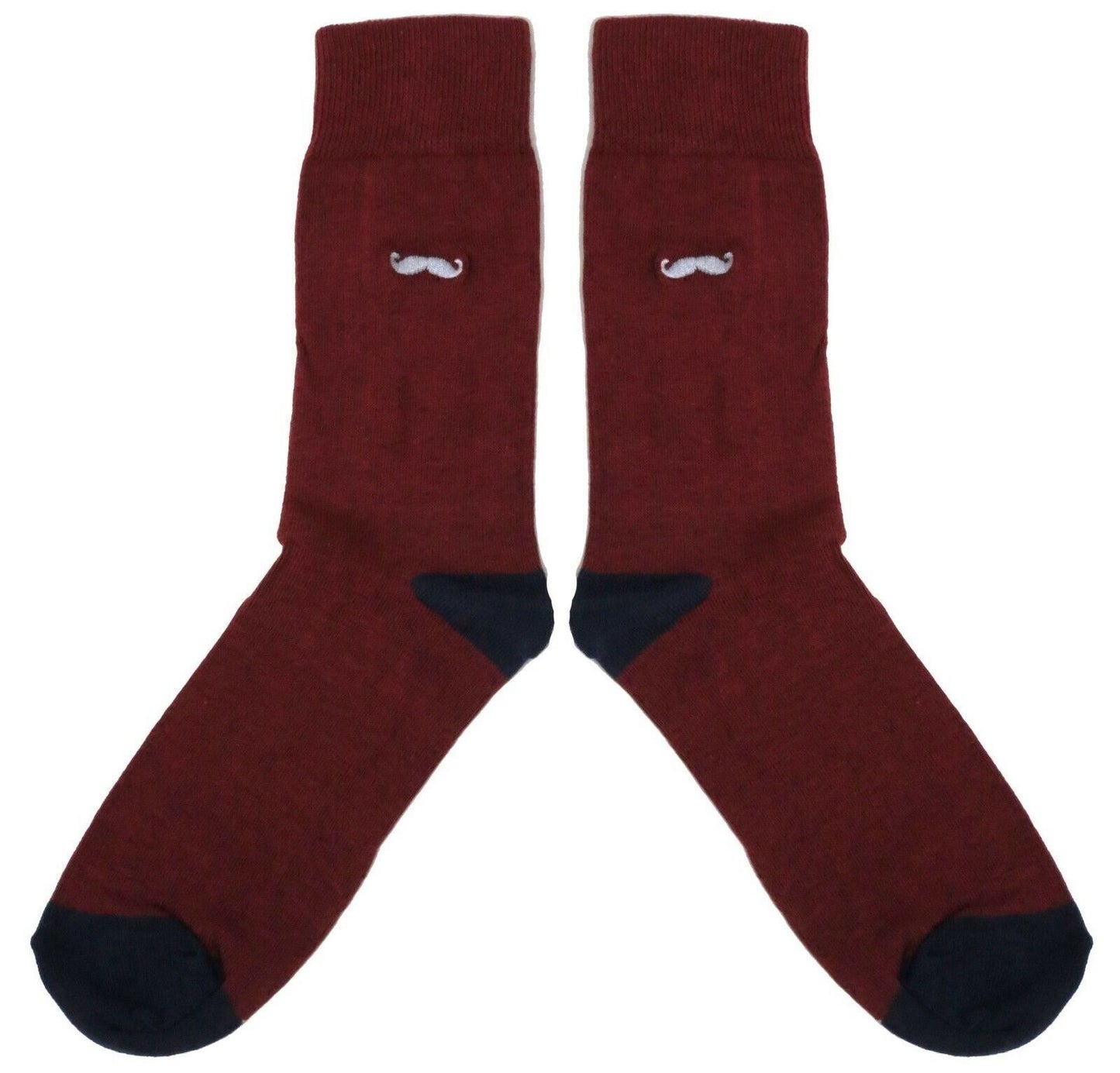 Rust Dapper Moustache Movember Mens Socks
