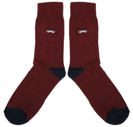 Rust Dapper Moustache Movember Mens Socks