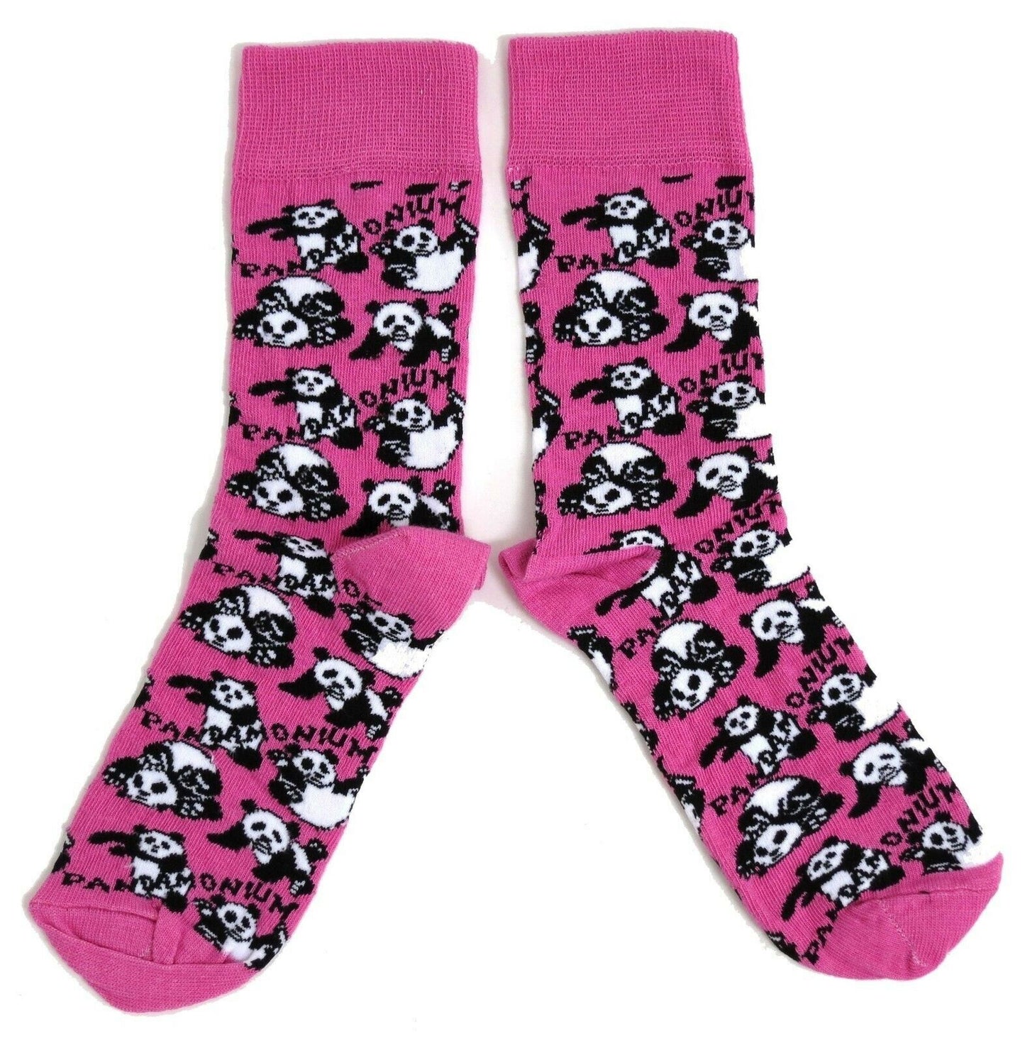 Rosa Pandamonium-Socken mit mehreren Pandas für Damen