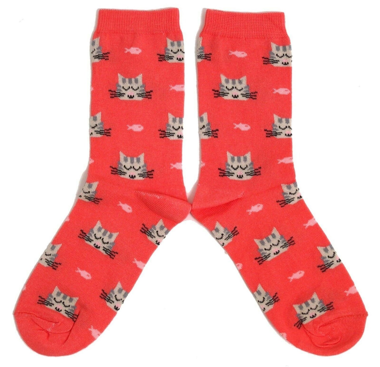 Sleeping Pussy Cat Orange Ladies Socks