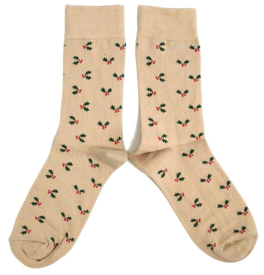 Herrensocken mit Stechpalmenmotiv, Gärtnersocken